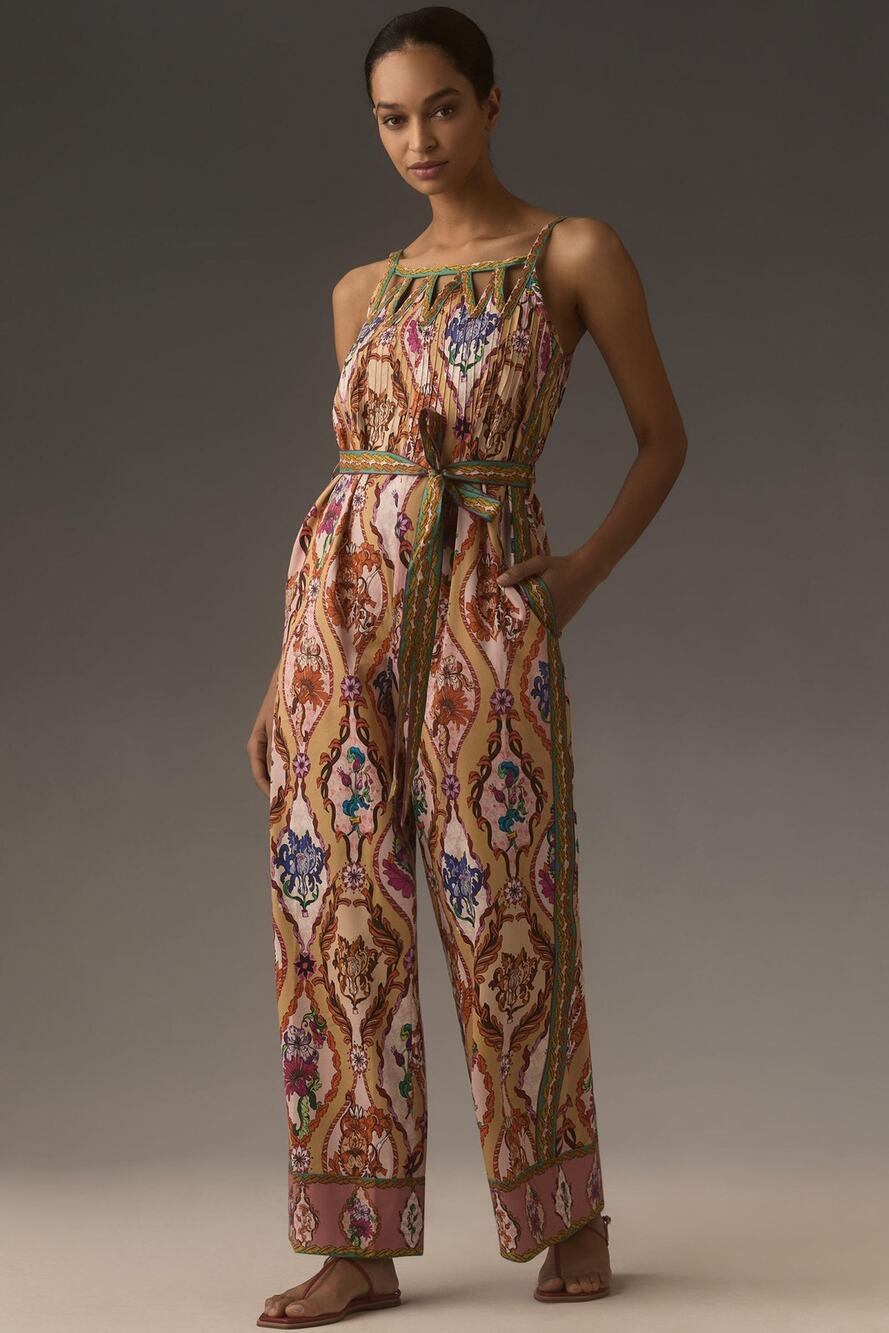 NWT Ranna Gill Multi-Color Printed Sleeveless Jumpsuit - Size XL